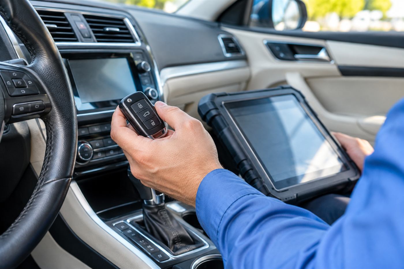 Mobile locksmith at work in Orlando