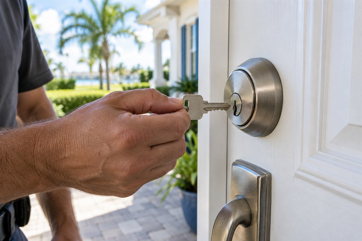 Mobile locksmith at work in Orlando